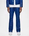 Purple Men's Relaxed Leather Pants In Blue