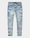Purple Men's Repeat-logo Skinny Jeans In Lt Indigo