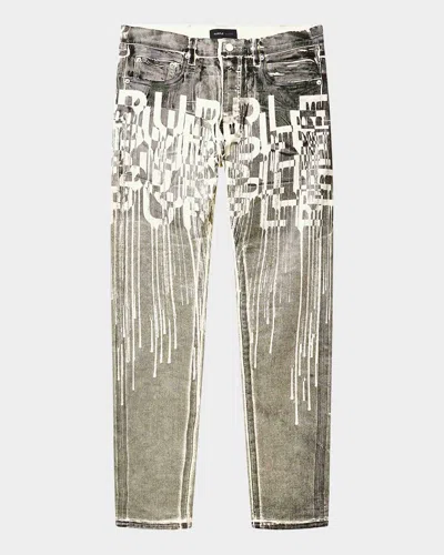 Purple Men's Reverse Foil Logo Skinny Jeans In Gray