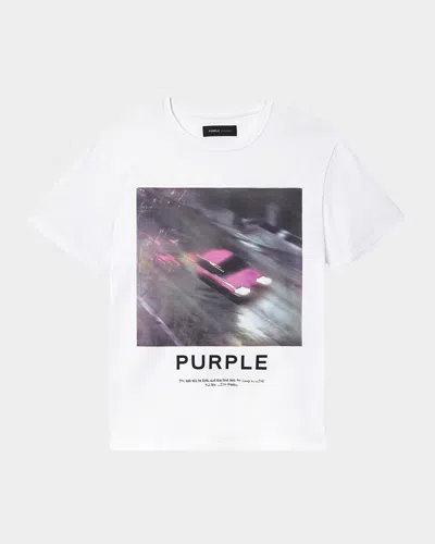 Purple Men's Short-sleeve Jersey Tee In White