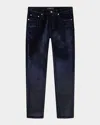 Purple Men's Skinny Flock Dipped Jeans In Blue