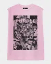 Purple Men's Sleeveless Graphic Print Top In Pink