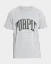 Purple Men's Star Overlay Graphic Logo T-shirt In Multi
