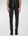 Purple Men's Stretch Leather Skinny Pants In Black