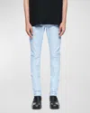 Purple Men's Stretch Leather Skinny Pants In Blue