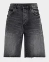 Purple Men's Studded Vintage Denim Shorts In Black