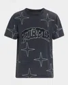 Purple Men's Textured Jersey Crystal Logo Crewneck T-shirt In Gray