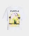 Purple Men's Textured Jersey Explosion Logo Graphic T-shirt In Multi