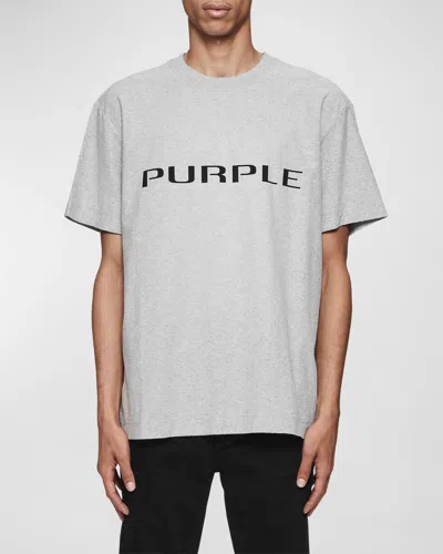 Purple Men's Textured Jersey T-shirt In Gray
