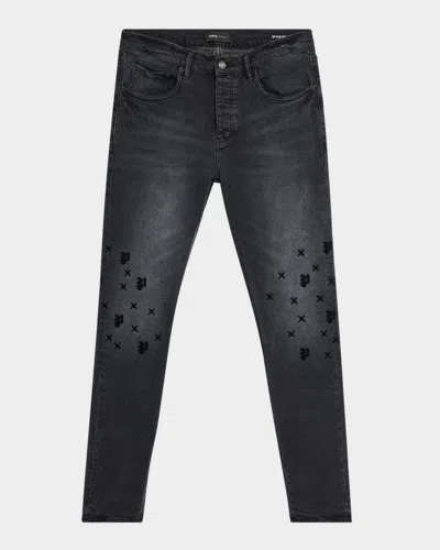 Purple Men's Tuffetage Monogram Jeans In Black