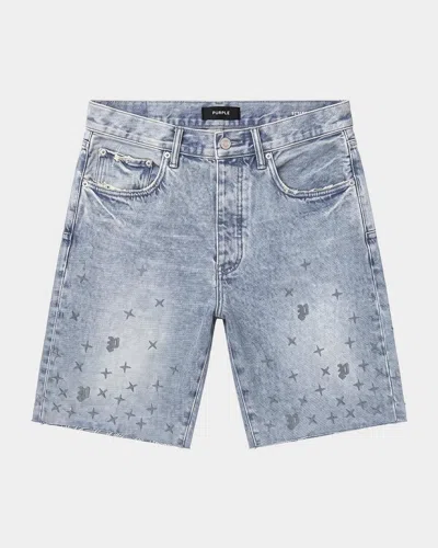 Purple Mono Stars Tuffetage Denim Shorts In Blue