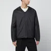 Purple Mountain Observatory Black Nylon Zip-up Jacket In Black