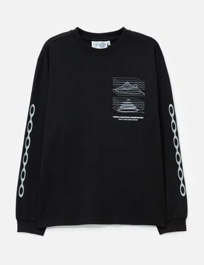 Purple Mountain Observatory Map Projections Long Sleeve Tee In Black
