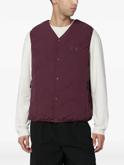 Purple Mountain Observatory Quilted V-neck Gilet In Animal Print
