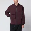 Purple Mountain Observatory Winecoloured Zip Jacket In Animal Print