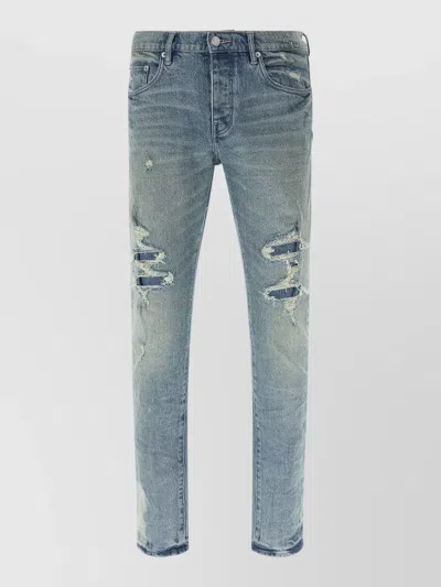 Purple P001 Repairs Denim Jeans Belt Loops In Blue