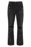 Purple 'p011 Knee Slit Paint' Jeans In Black