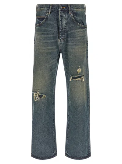 Purple P018 Daily Denim Jeans Belt Loops In Blue