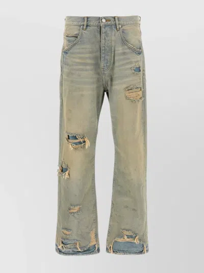 PURPLE 'P018 DISTRESSED FIVE-POCKET JEANS'