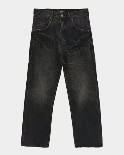 Purple P018 Logo Appliqué Wide-leg Jeans In Black