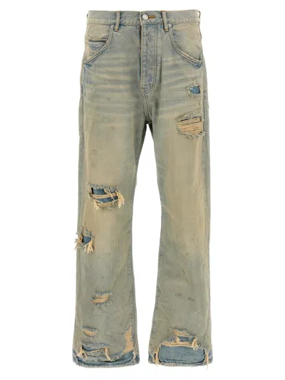 Purple P018 Verditer Destroyed Jeans Light Blue
