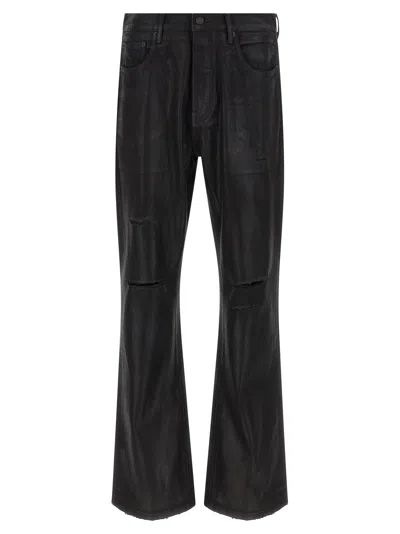 Purple P026 Denim Bootcut Jeans Five Pocket In Black