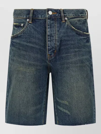 Purple P059 Vintage Mid Denim Bermuda Shorts In Blue