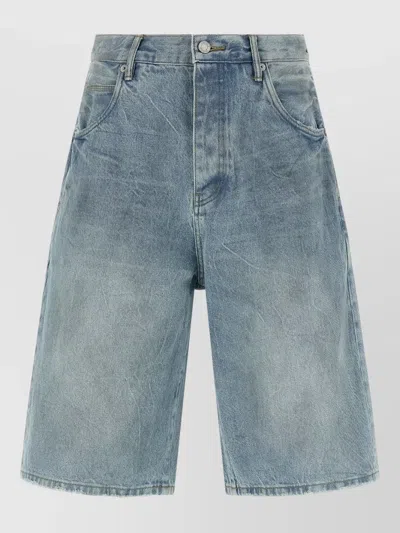 Purple P070 Dust Bowl Denim Bermuda Shorts In Blue