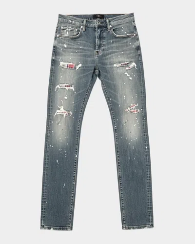 Purple Paint Repair Skinny Jeans In Multi