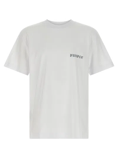Purple Printed T-shirt In White