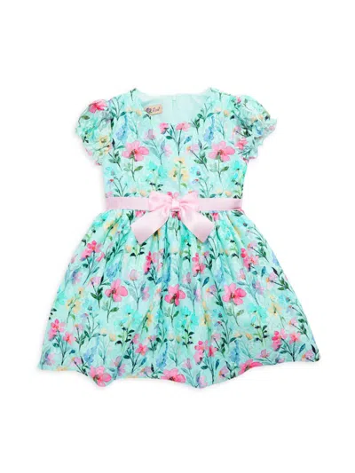 Purple Rose Baby Girl's Floral Dress In Mint