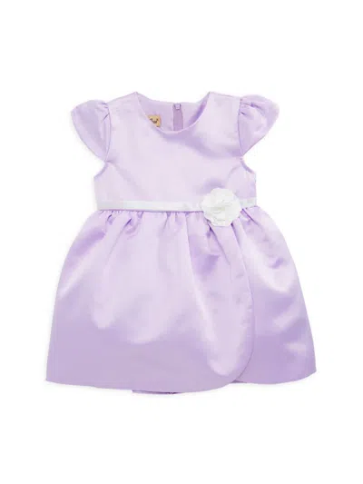 Purple Rose Baby Girl's Roundneck Dress In Lilac