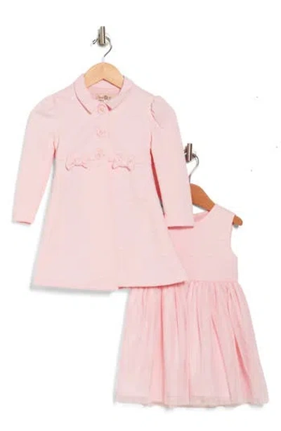 Purple Rose Kids' Dress & Coat Set In Pink