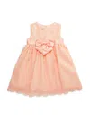 Purple Rose Babies' Little Girl's Bow Dress In Peach