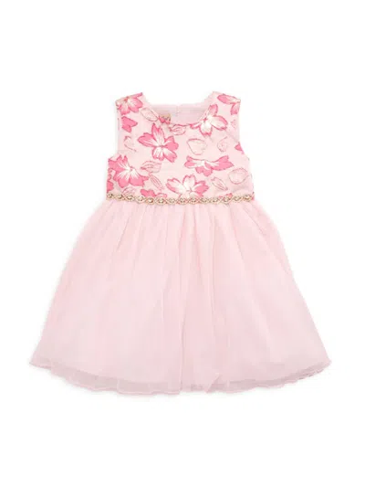 Purple Rose Babies' Little Girl's Floral Fit & Flare Dress In Pink