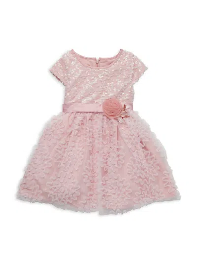 Purple Rose Babies' Little Girl's Sequin Fit & Flare Dress In Blush