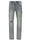 Purple Slim Fit Jeans In Gray