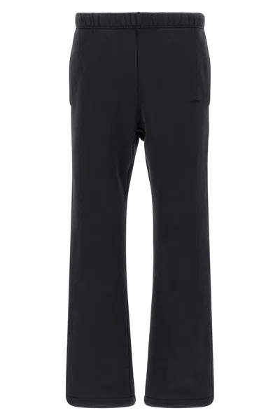 Purple Heavy Cotton Fleece Joggers In Black