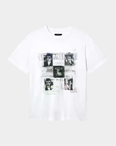 Purple Textured Jersey Crystal-logo Graphic T-shirt In White