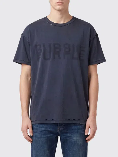 Purple T-shirt Men Color Black In Blue
