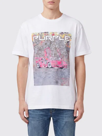 Purple T-shirt Men Color White