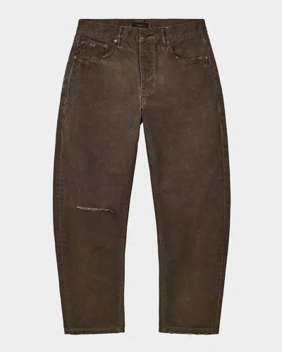 Purple Whiskered Straight-leg Jeans In Dk Indigo