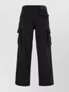 Purple Cargo Trousers With Wide Leg And Pockets In Black