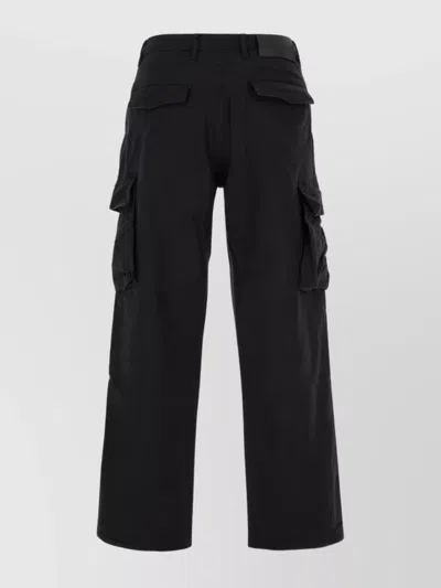 PURPLE WIDE LEG CARGO PANTS WITH BELT LOOPS