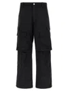 Purple Cargo Trousers With Wide Leg And Pockets In Black