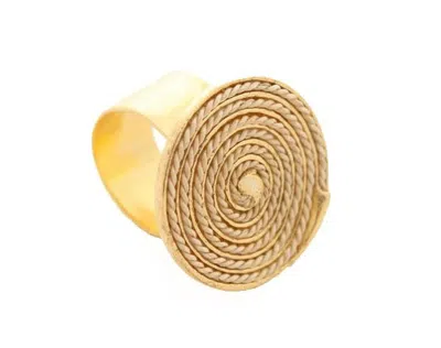 Purplee Store Women's Adjustable Buriti Ring, Gold - Artisan Eco-chic