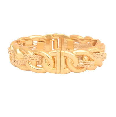 Purplee Store Women's Buriti Handcrafted Braided Bracelet With Gold Finish