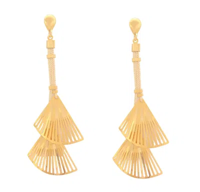 Purplee Store Women's Buriti Handcrafted Reflective Earrings With Gold Finish