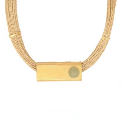 Purplee Store Women's Handcrafted Buriti Orvellia Necklace With Natural Green Quartz Stones & Gold