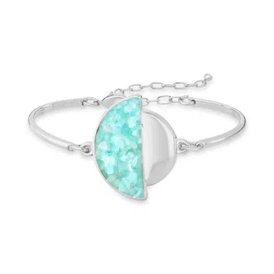 Purplee Store Women's Silver Green Amazonite Rhodium Bracelet - Bridal Jewelry Collection's In Blue